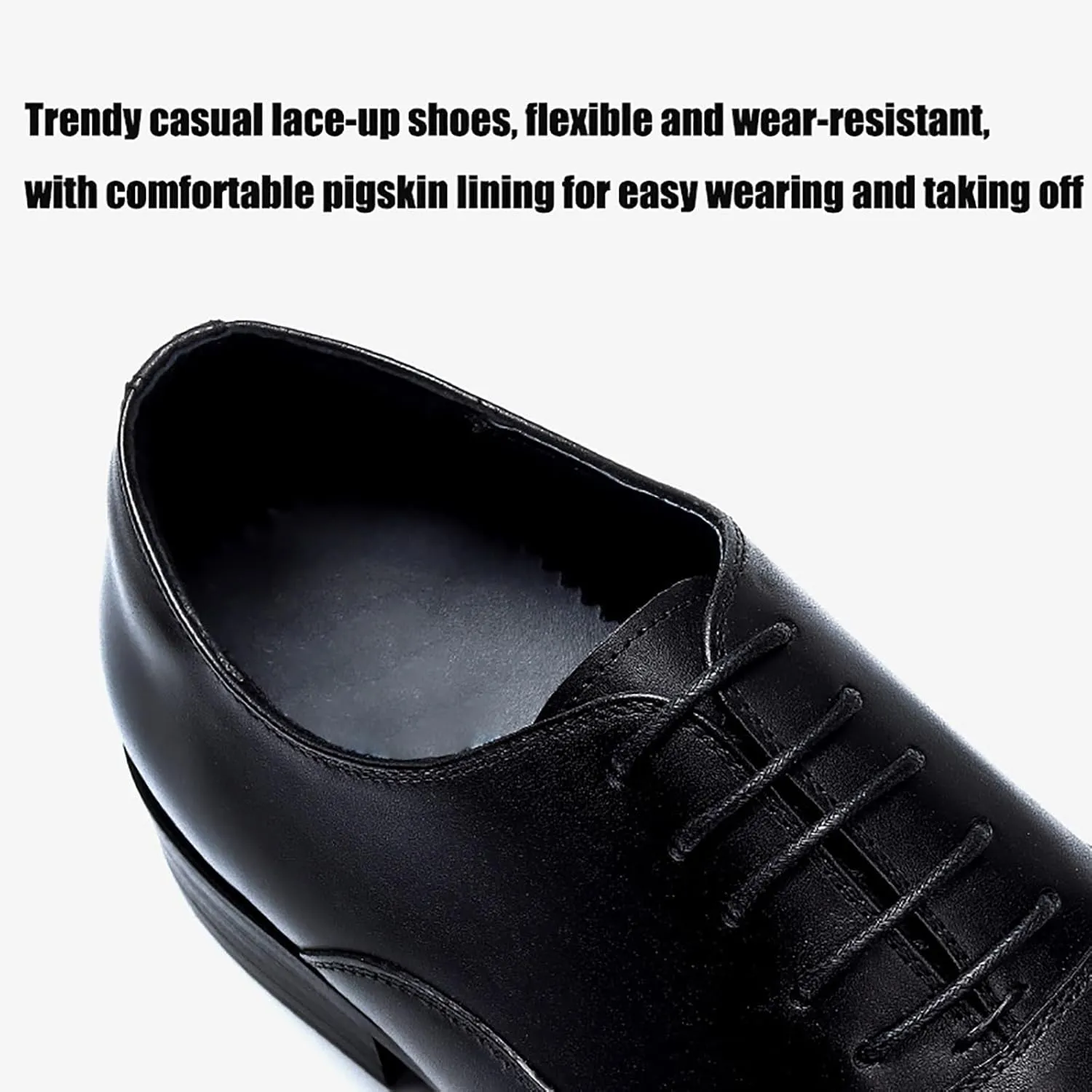Men's Dress Shoes Business Formal Oxfords with Premium Leather Upper & Slip-Resistant Sole for Office, Wedding, Professional Events