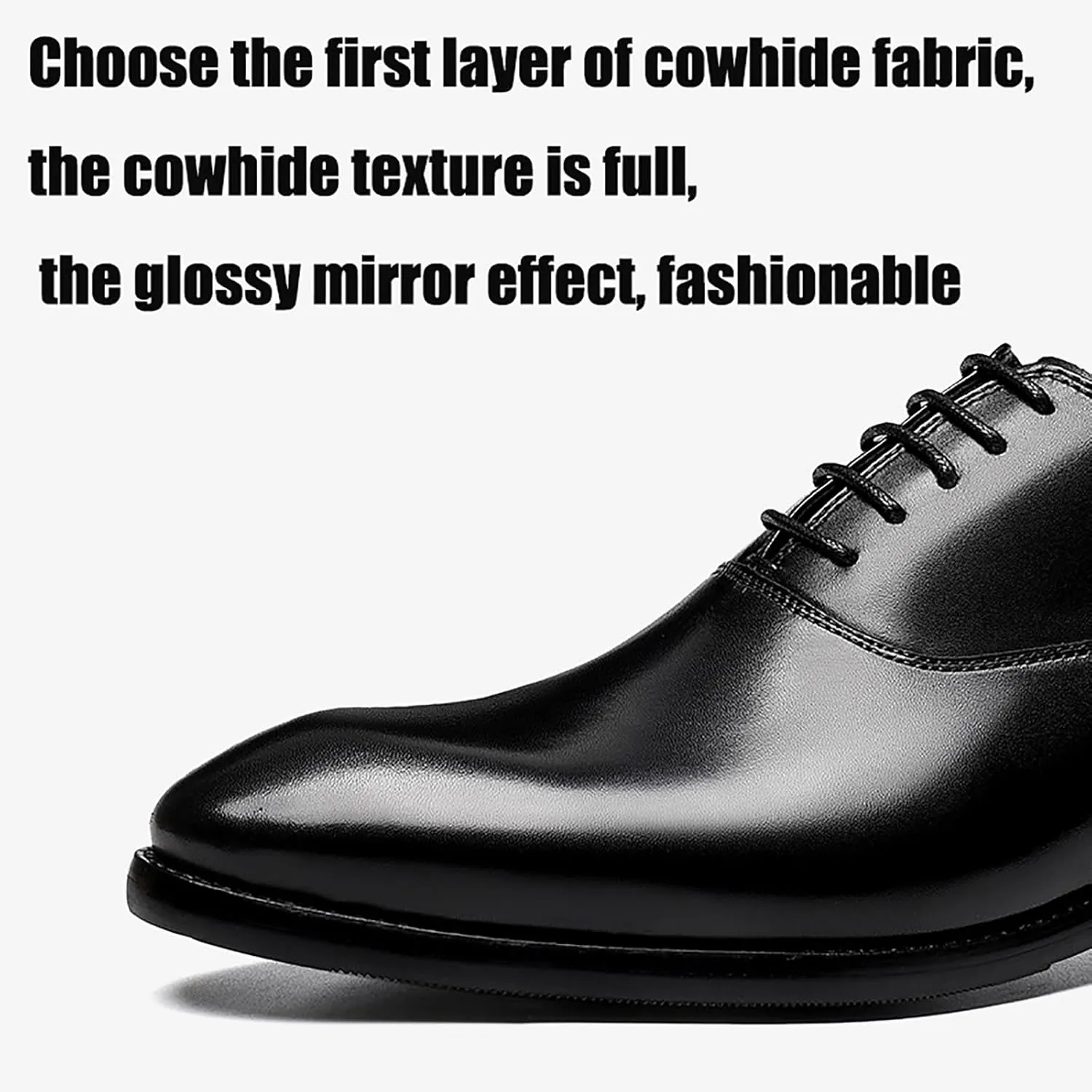 Men's Dress Shoes Business Formal Oxfords with Premium Leather Upper & Slip-Resistant Sole for Office, Wedding, Professional Events