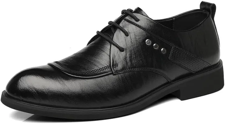 Men's Dress Shoes Casual Business Oxford Shoes for Men Slip On Pointed Toe Derbys Shoes