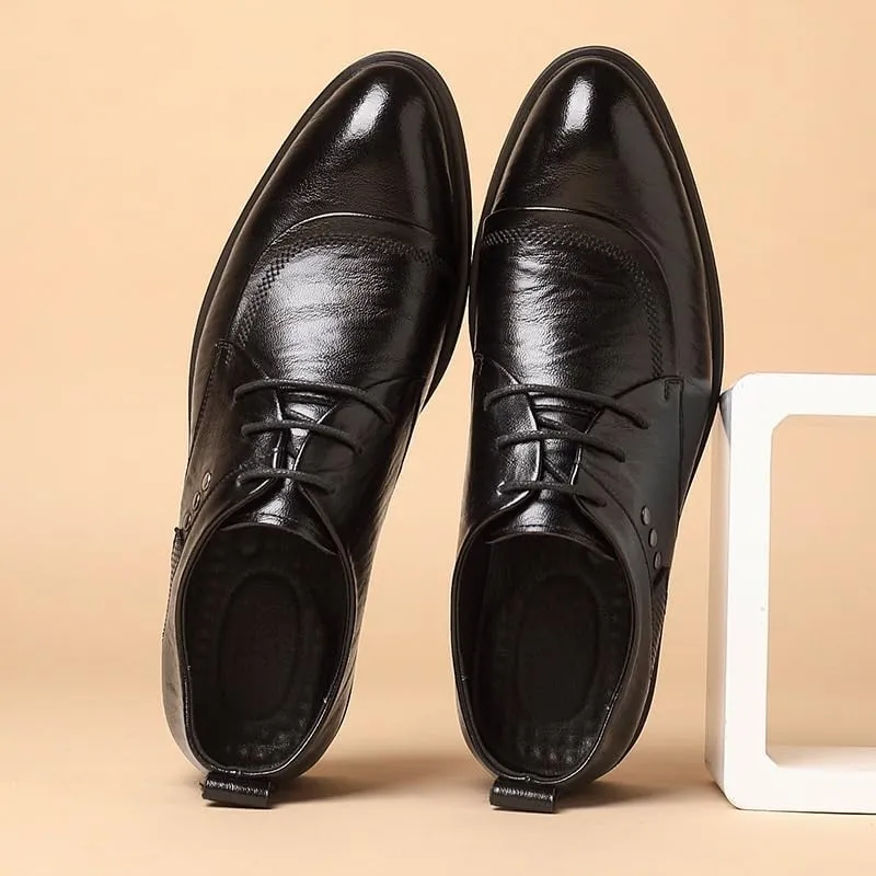 Men's Dress Shoes Casual Business Oxford Shoes for Men Slip On Pointed Toe Derbys Shoes