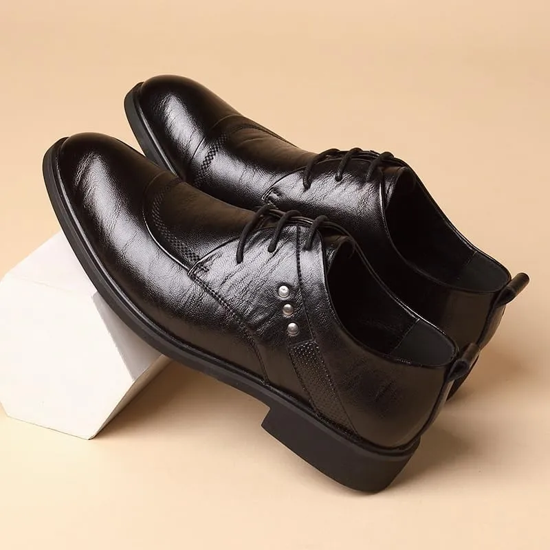 Men's Dress Shoes Casual Business Oxford Shoes for Men Slip On Pointed Toe Derbys Shoes