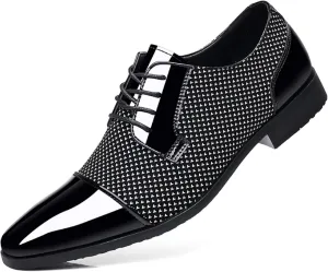 Men's Dress Shoes Casual Oxford Lace-up Shoes Business Formal Shoes Cap Toe Fashion Shoes