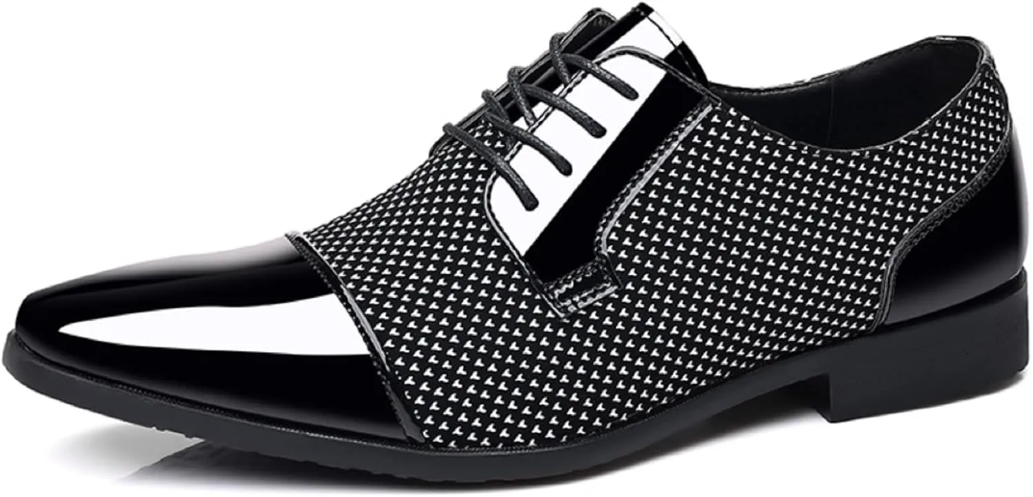 Men's Dress Shoes Casual Oxford Lace-up Shoes Business Formal Shoes Cap Toe Fashion Shoes