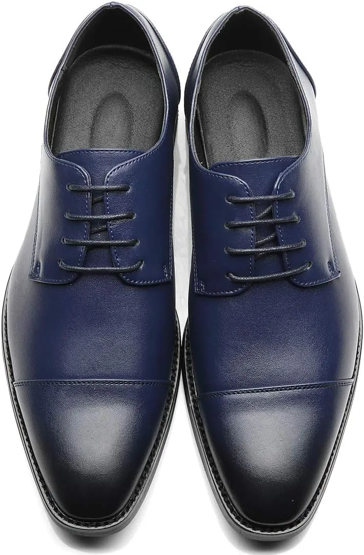 Mens Dress Shoes Classic Modern Formal Wingtip Cap-Toe Lace up Oxford Shoes