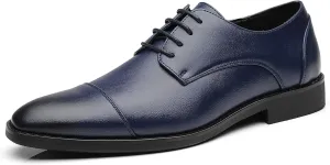 Mens Dress Shoes Classic Modern Formal Wingtip Cap-Toe Lace up Oxford Shoes