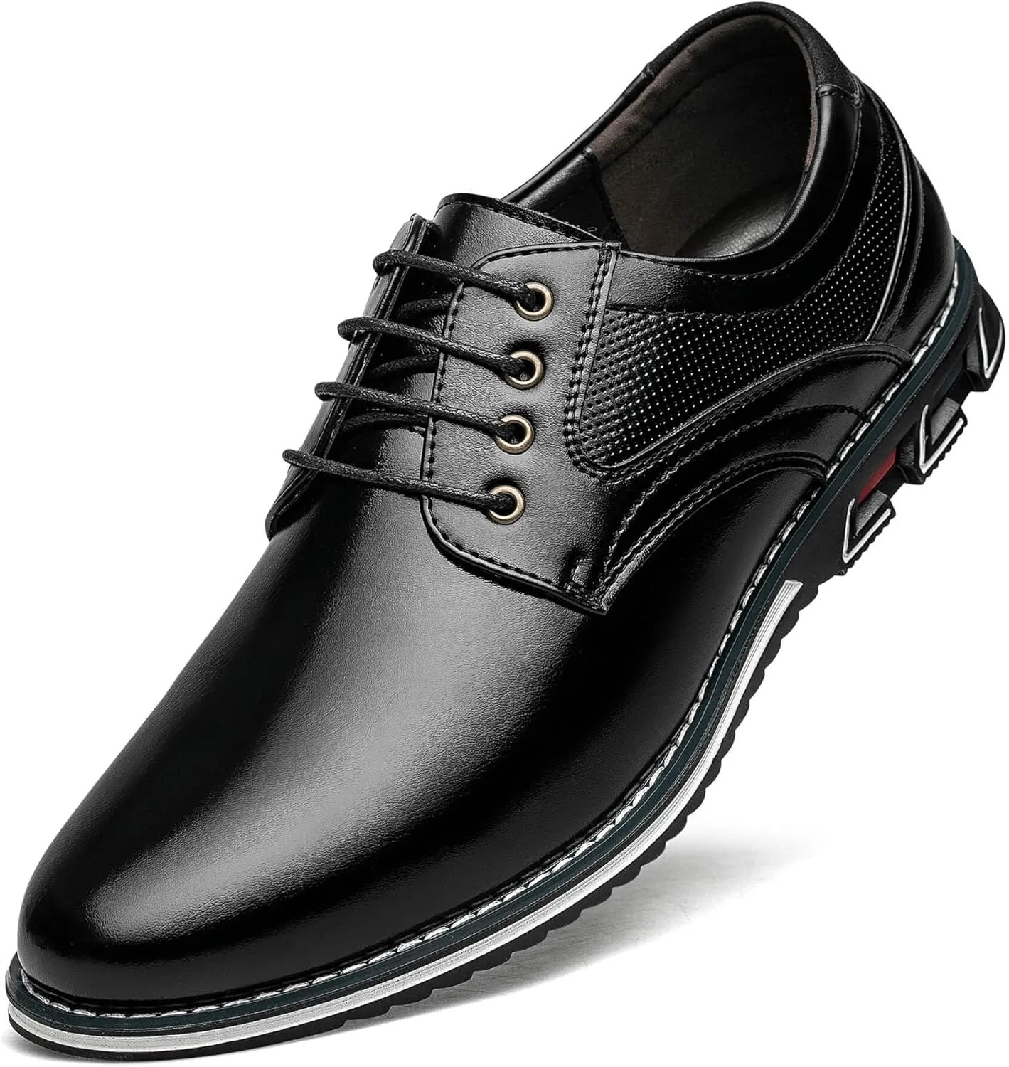 Men's Dress Shoes Comfort Soft Men Oxford Superior Flexural Leather Fashion Dress Sneakers Business Casual Derby Shoe Black, 11 Narrow