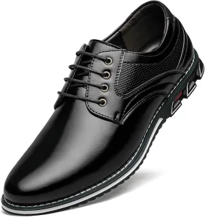 Men's Dress Shoes Comfort Soft Men Oxford Superior Flexural Leather Fashion Dress Sneakers Business Casual Derby Shoe Black, 11 Narrow
