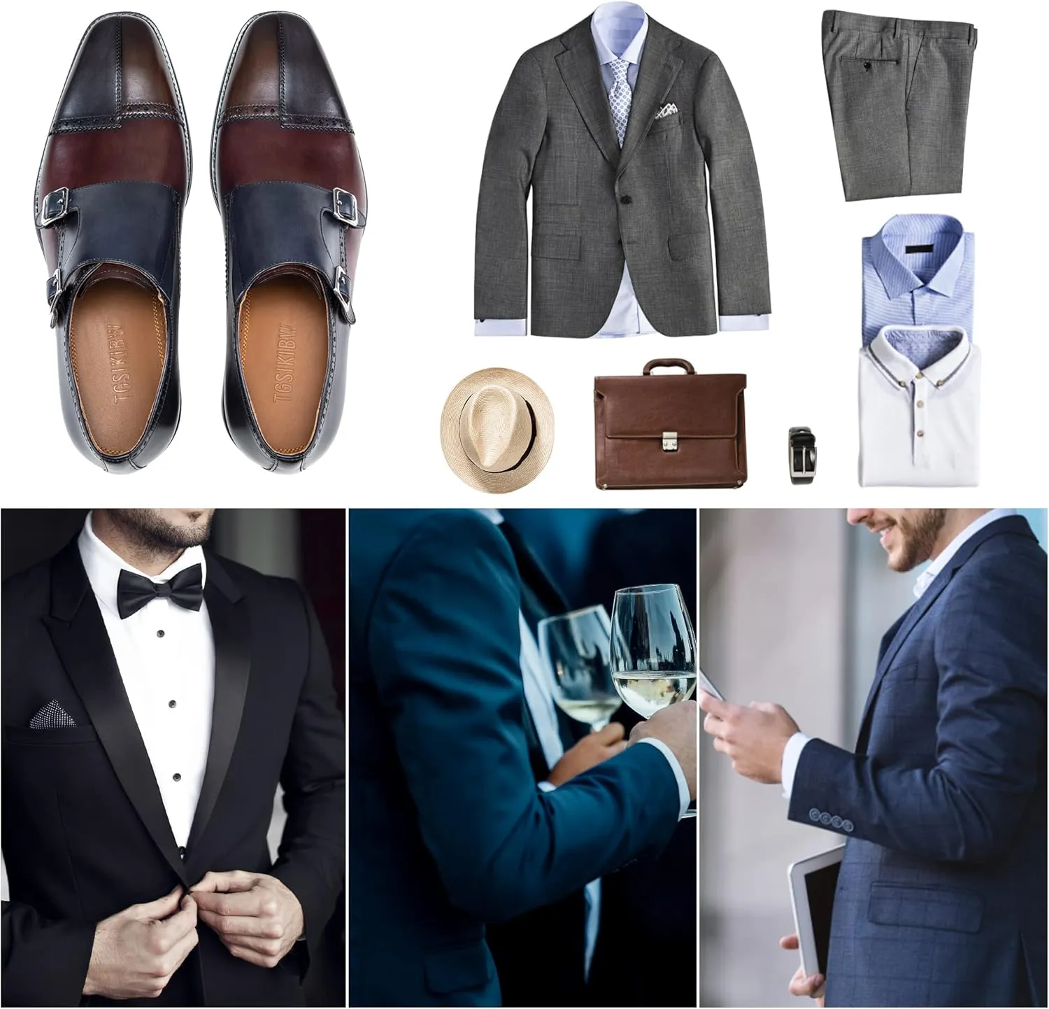 Men's Dress Shoes for Men Formal Oxford Tuxedo Dress Shoes Genuine Leather Modern Formal Business Derby Shoes