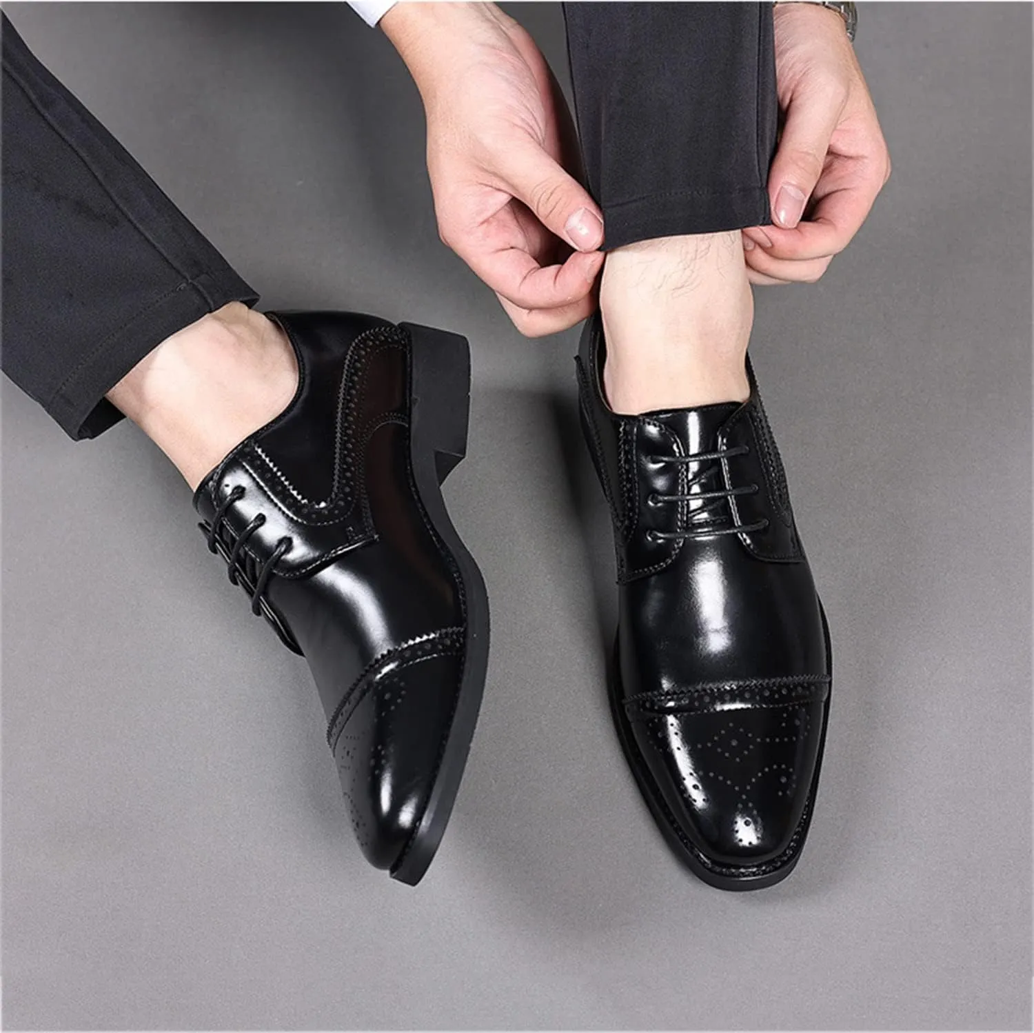 Men's Dress Shoes Lace-ups Formal Business Shoes Comfortable Brogues Derbys Oxford Shoes for Party and Wedding