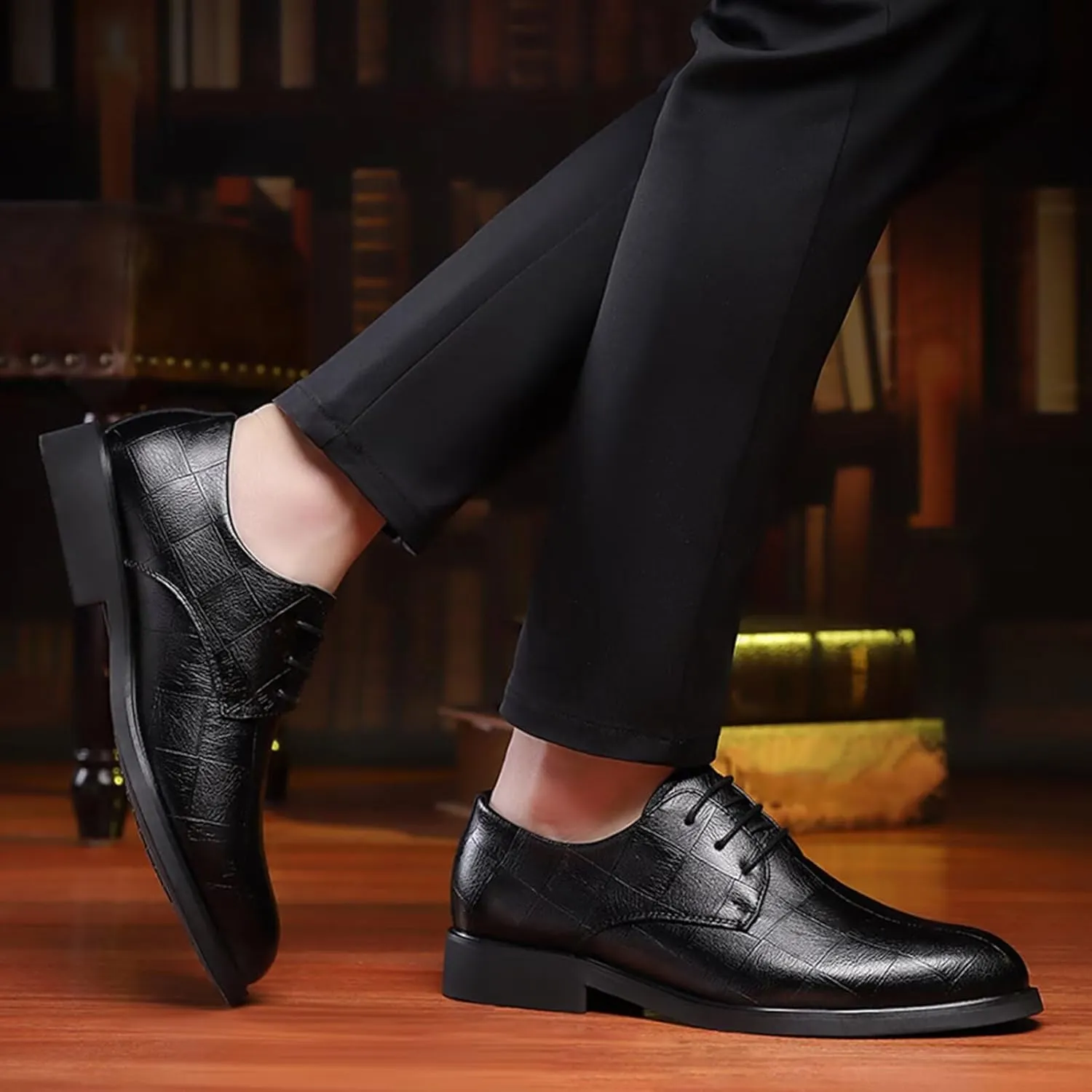 Men's Dress Shoes Leather Oxford Business Casual Formal Derby Shoe Plus Size