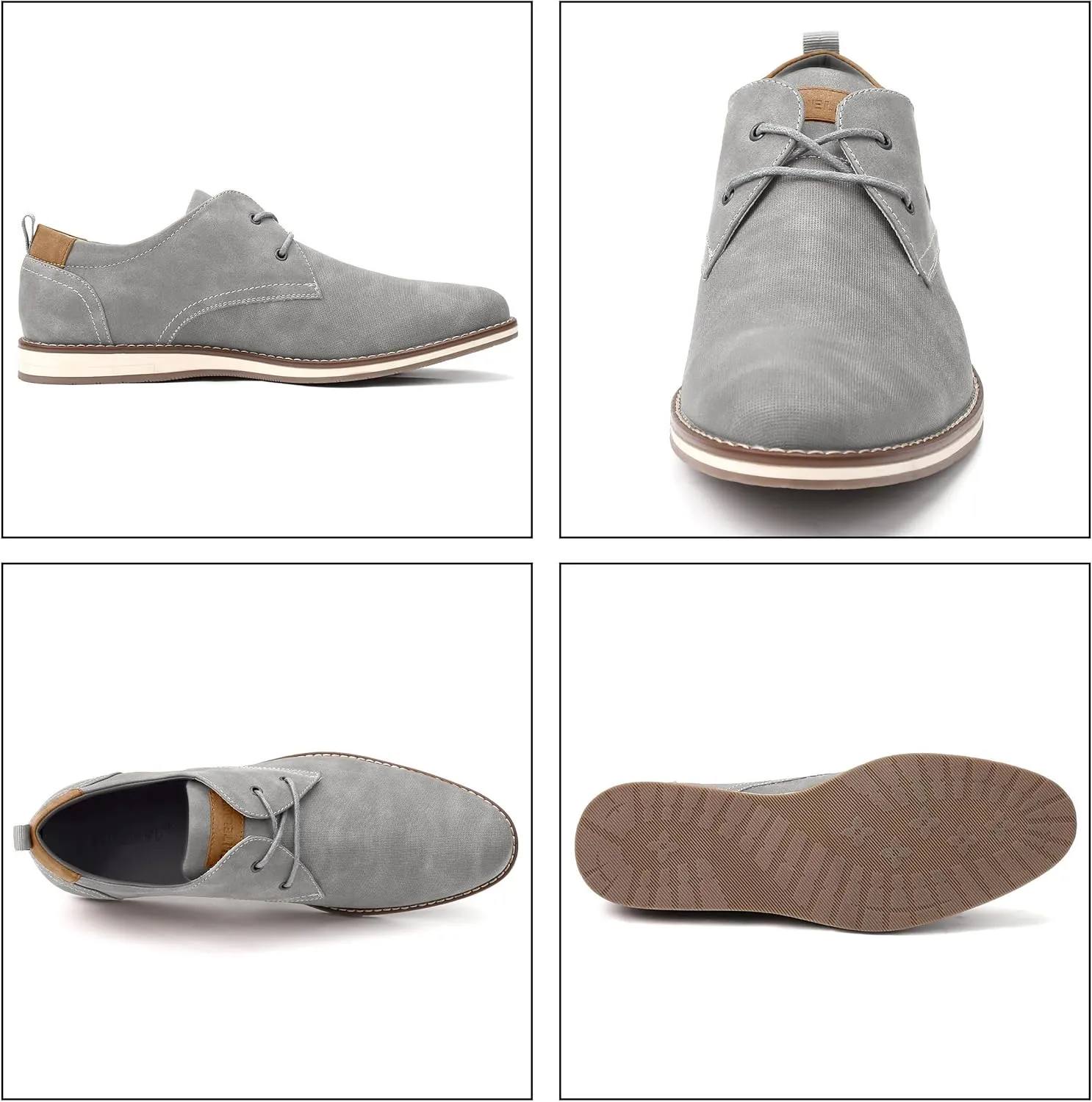 Men's Dress Shoes, Mens Oxford Shoes, Leather Stylish Lace-up Wingtip Brogues, Business Casual Formal Derby Shoe