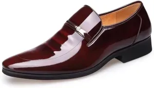 Men's Dress Shoes Oxford Formal Classic Business Shoes Casual Wedding Faux Patent Derby Shoe