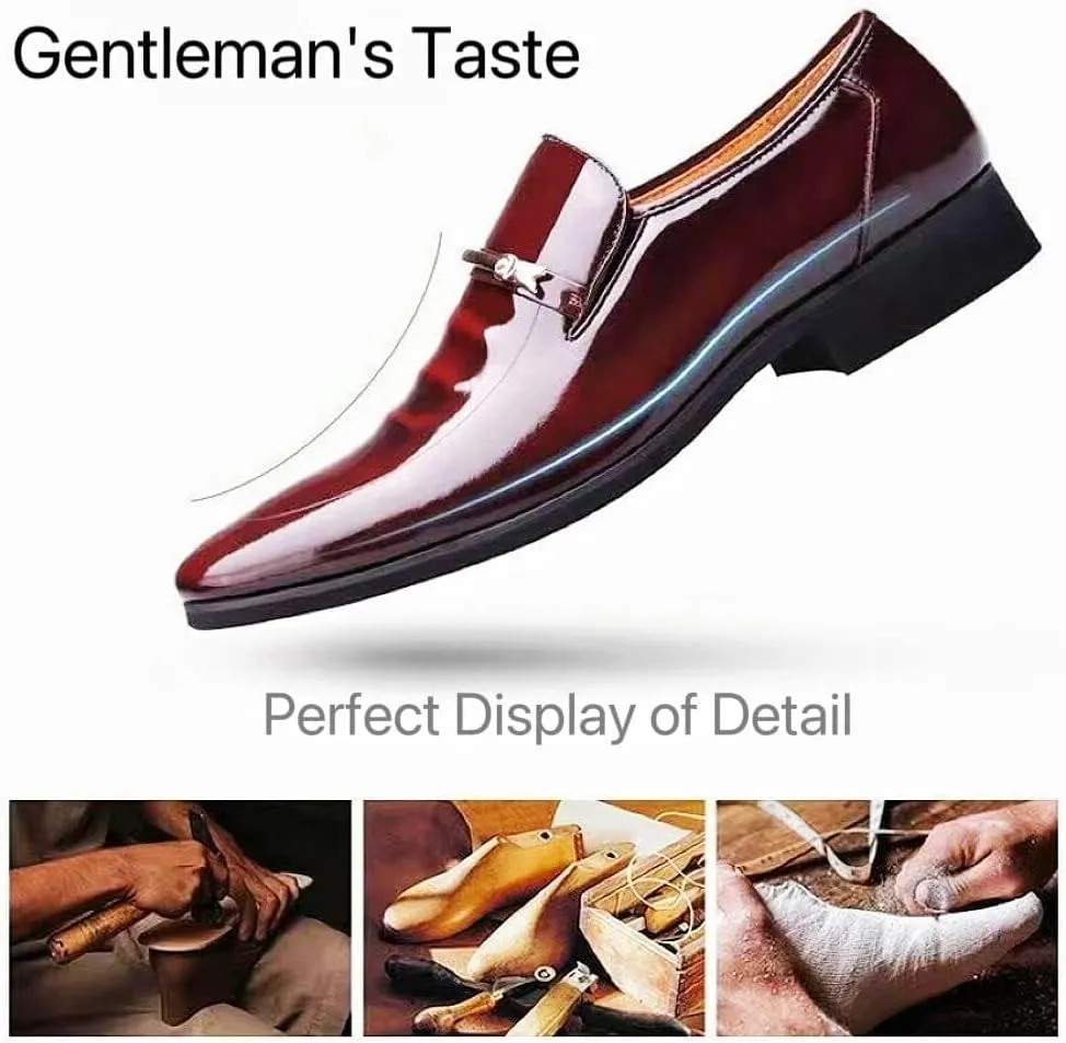 Men's Dress Shoes Oxford Formal Classic Business Shoes Casual Wedding Faux Patent Derby Shoe