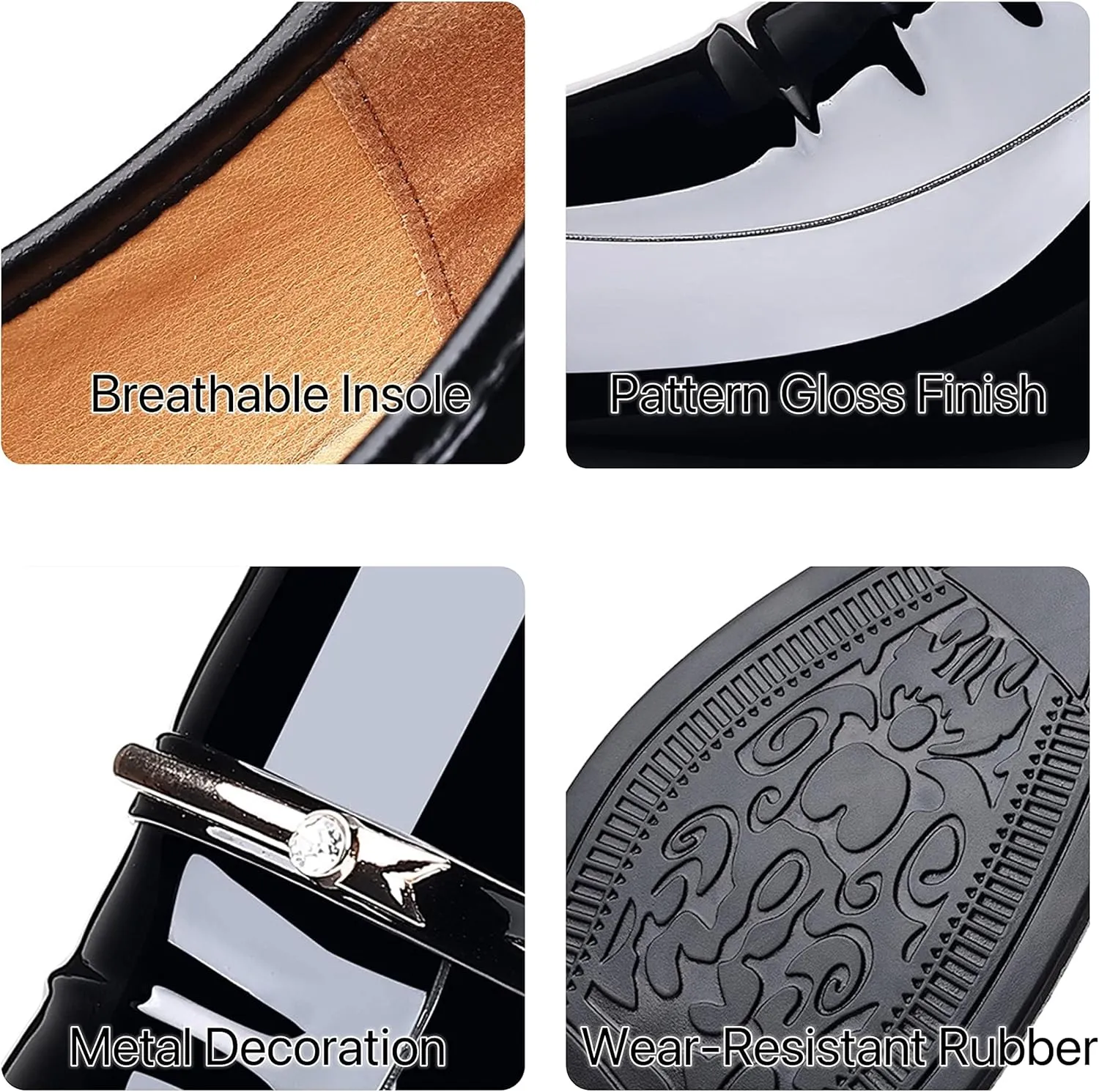Men's Dress Shoes Oxford Formal Classic Business Shoes Casual Wedding Faux Patent Derby Shoe