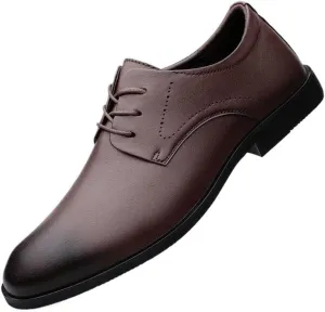 Mens Dress Sneakers All-Day Comfort Lace-up Leather Shoes Men’s Oxford Formal Shoes Leather Business Shoes(Brown,7)