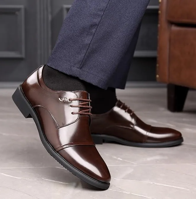 Men's Faux Patent Leather Derby Shoes Wedding Men Lace Up Formal Business Oxford Shoes