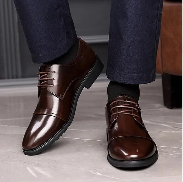 Men's Faux Patent Leather Derby Shoes Wedding Men Lace Up Formal Business Oxford Shoes