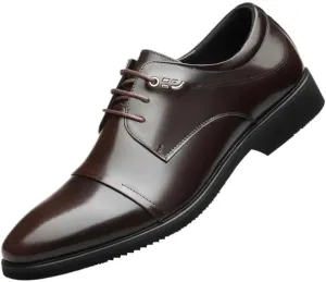 Men's Faux Patent Leather Derby Shoes Wedding Men Lace Up Formal Business Oxford Shoes