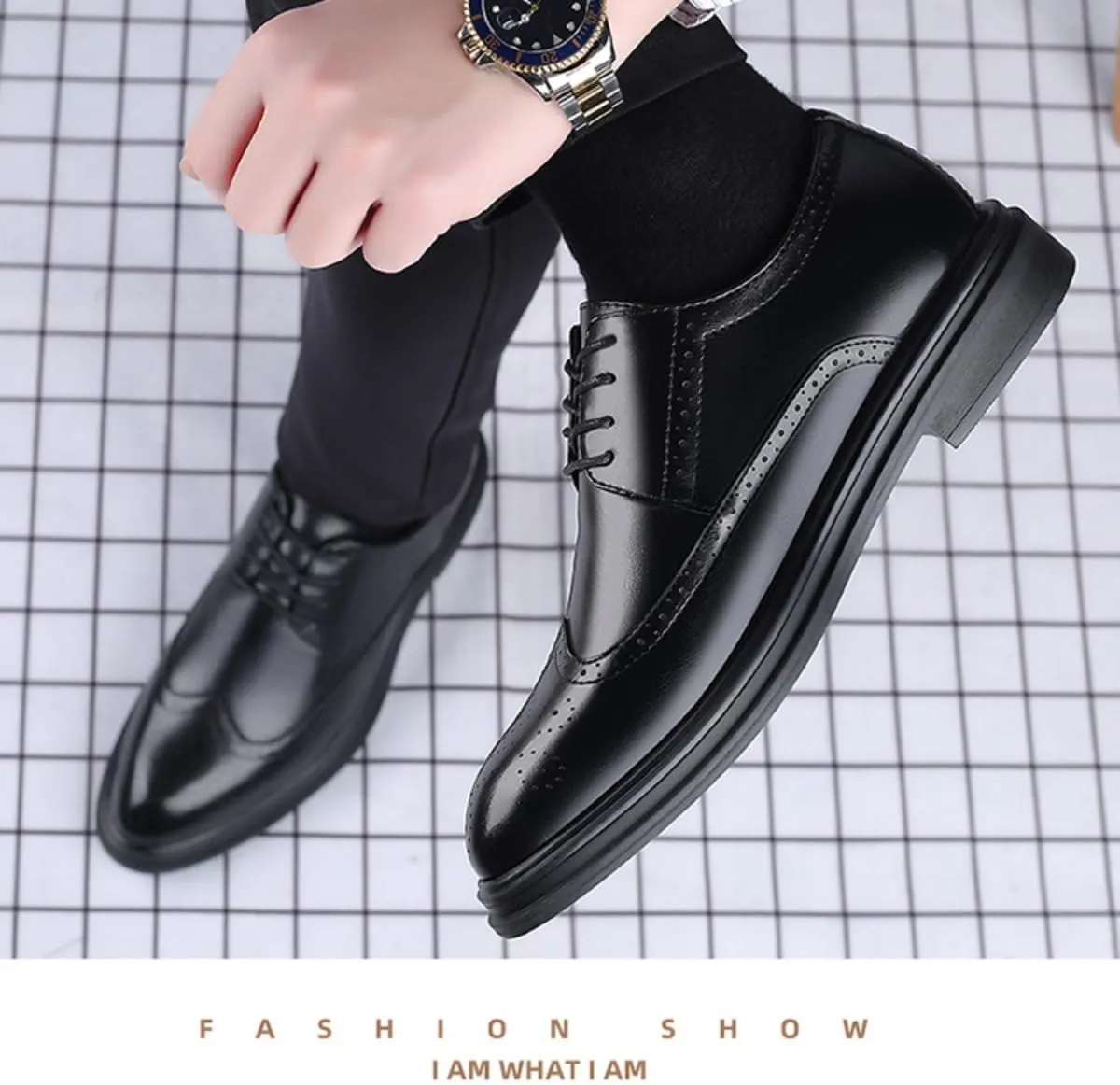 Men's Formal Oxford Comfortable Dress Shoes - Business Wingtip Lace Up Leather Shoes with Classic and Modern Designs