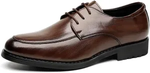 Men's Genuine Leather Oxford Shoes Lightweight Formal Leather Dress Shoes Business Casual Derby Shoe for Men