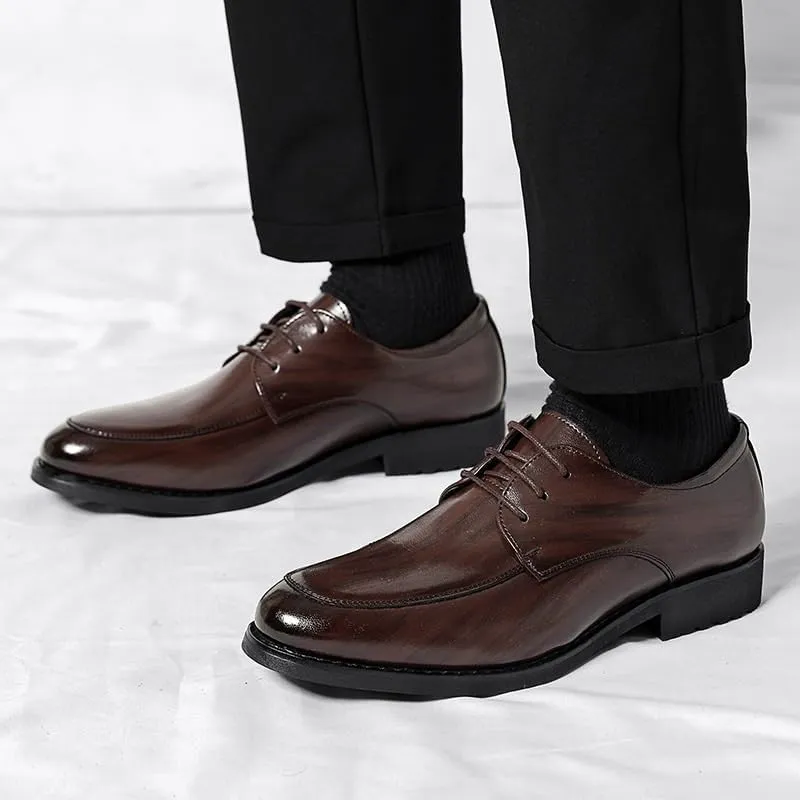 Men's Genuine Leather Oxford Shoes Lightweight Formal Leather Dress Shoes Business Casual Derby Shoe for Men