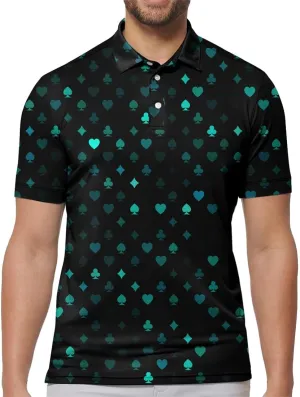 Mens Golf Shirt Print Polo Shirts for Men Performance Polo Quick-Dry 011