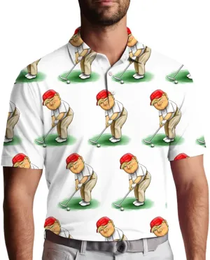 Mens Golf Shirt Print Polo Shirts for Men Performance Polo Quick-Dry
