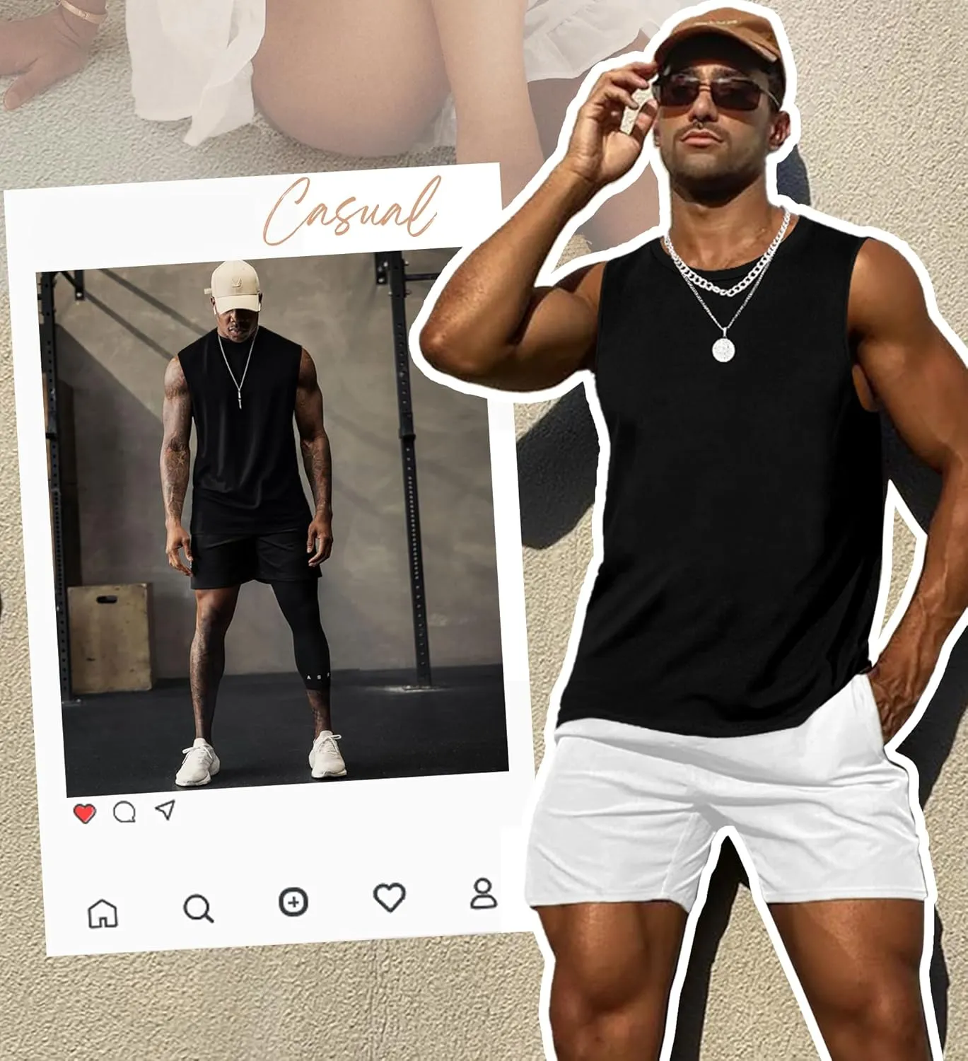 Mens Graphic Tank Tops Workout Sleeveless Shirts Hawaiian Palm Tree Vacation Tanks for Men Summer Beach T-Shirt