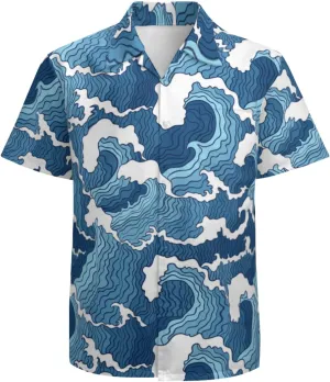 Mens Hawaiian Shirts Short Sleeve Button Up Beach Shirts