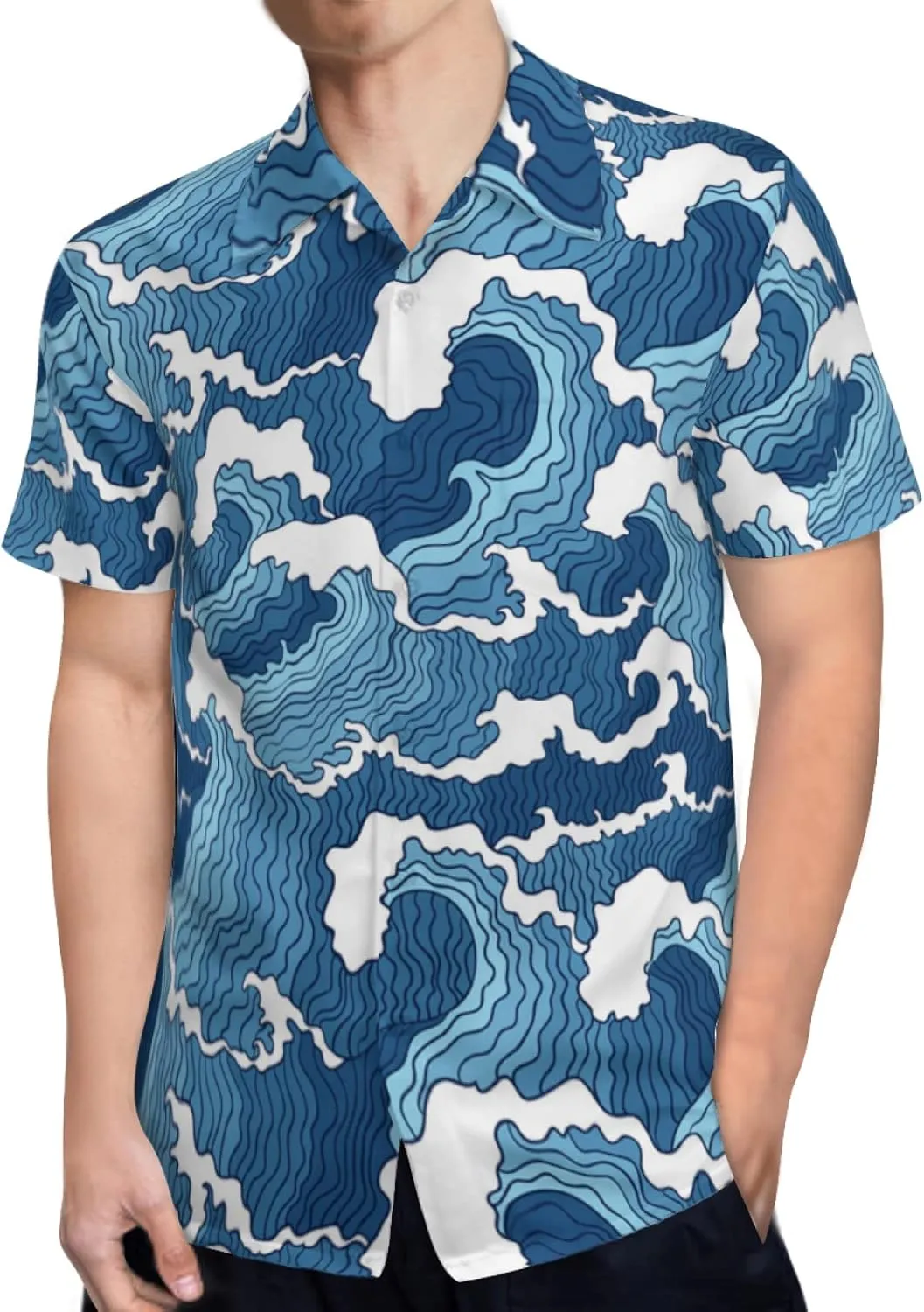 Mens Hawaiian Shirts Short Sleeve Button Up Beach Shirts
