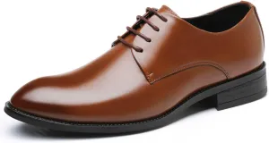 Men's Lace Up Formal Oxford Dress Shoes with Non-Slip Rubber Sole Comfortable Business Derby Shoes