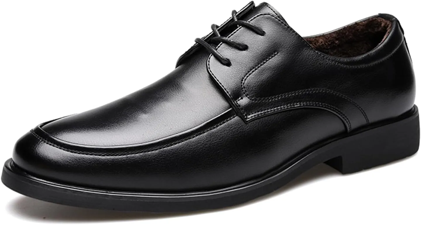 Men's Leather Dress Shoes Casual Oxford Shoes Classic Lace Up Formal Business Derby Shoes