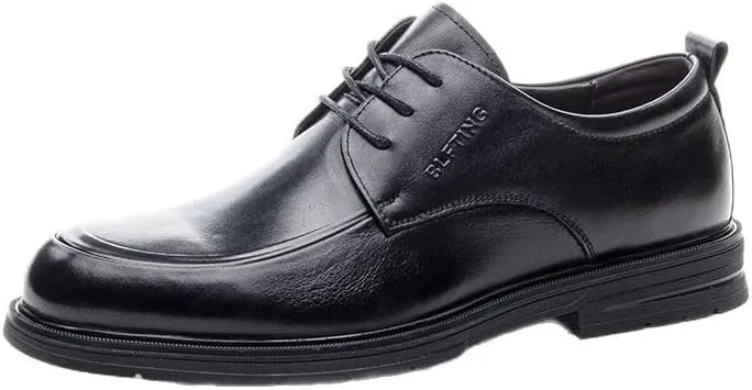 Men's Leather Oxfords Formal Business Office Derby Shoes Daily Non-Slip Soft Sole Casual Shoes