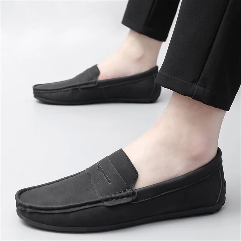Men's Loafers Shoes Vegan Leather Driving Loafers Solid Color Slip Resistant Flat Heel Flexible Walking Classic Slip-ons