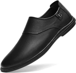 Men's Low Top Formal Business Oxford Shoes Retro Pointed Chunky Heel Non-Slip Dress Shoes Casual Derby Shoe for Men