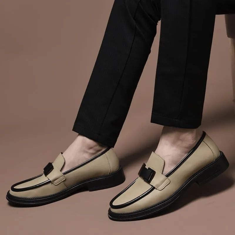 Mens Modern Classic Slip On Oxfords Shoes Men's Business Derby Shoes Casual Leather Dress Shoes
