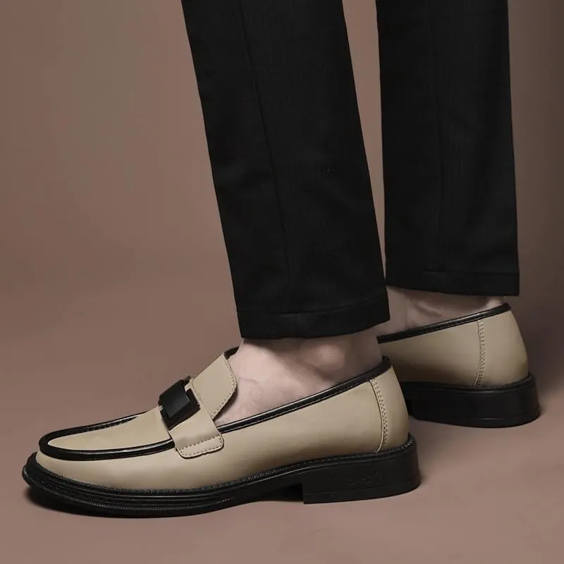 Mens Modern Classic Slip On Oxfords Shoes Men's Business Derby Shoes Casual Leather Dress Shoes