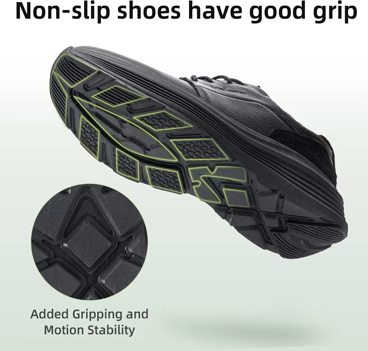 Men's Orthopedic Leather Dress Walking Shoes: Comfortable Plantar Fasciitis Business Oxford with Arch Support, Casual Cushion Flat Feet Orthotic Walking Shoes for Foot and Heel Pain Relief