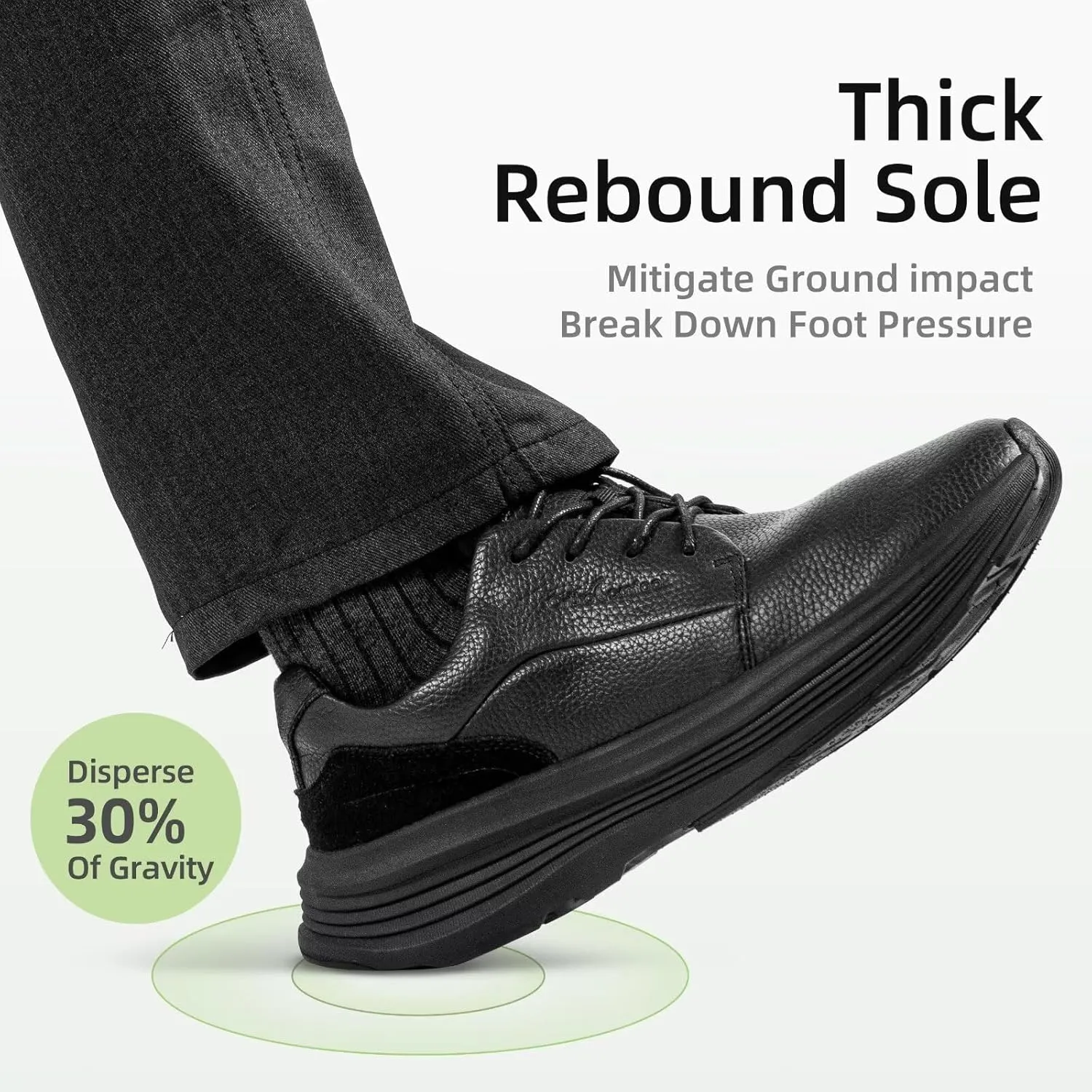 Men's Orthopedic Leather Dress Walking Shoes: Comfortable Plantar Fasciitis Business Oxford with Arch Support, Casual Cushion Flat Feet Orthotic Walking Shoes for Foot and Heel Pain Relief