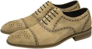 Men's Oxford Leather Shoes Classic Formal Casual Shoes Business Vintage Mode Brogue Design Wedge Flat Shoes Pointed Toe Breathable Comfortable Suede Craft Handmade