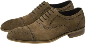 Men's Oxford Leather Shoes Classic Formal Casual Shoes Business Vintage Mode Brogue Design Wedge Flat Shoes Pointed Toe Breathable Comfortable Suede Craft Handmade