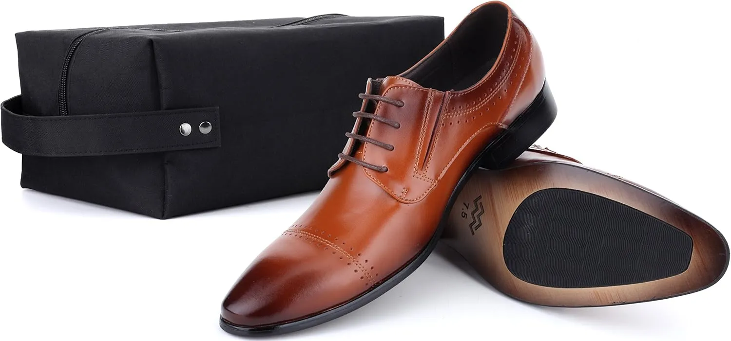 Mens Oxford Shoes Formal Leather Mens Dress Shoes - Men Wedding Shoes in A Bag