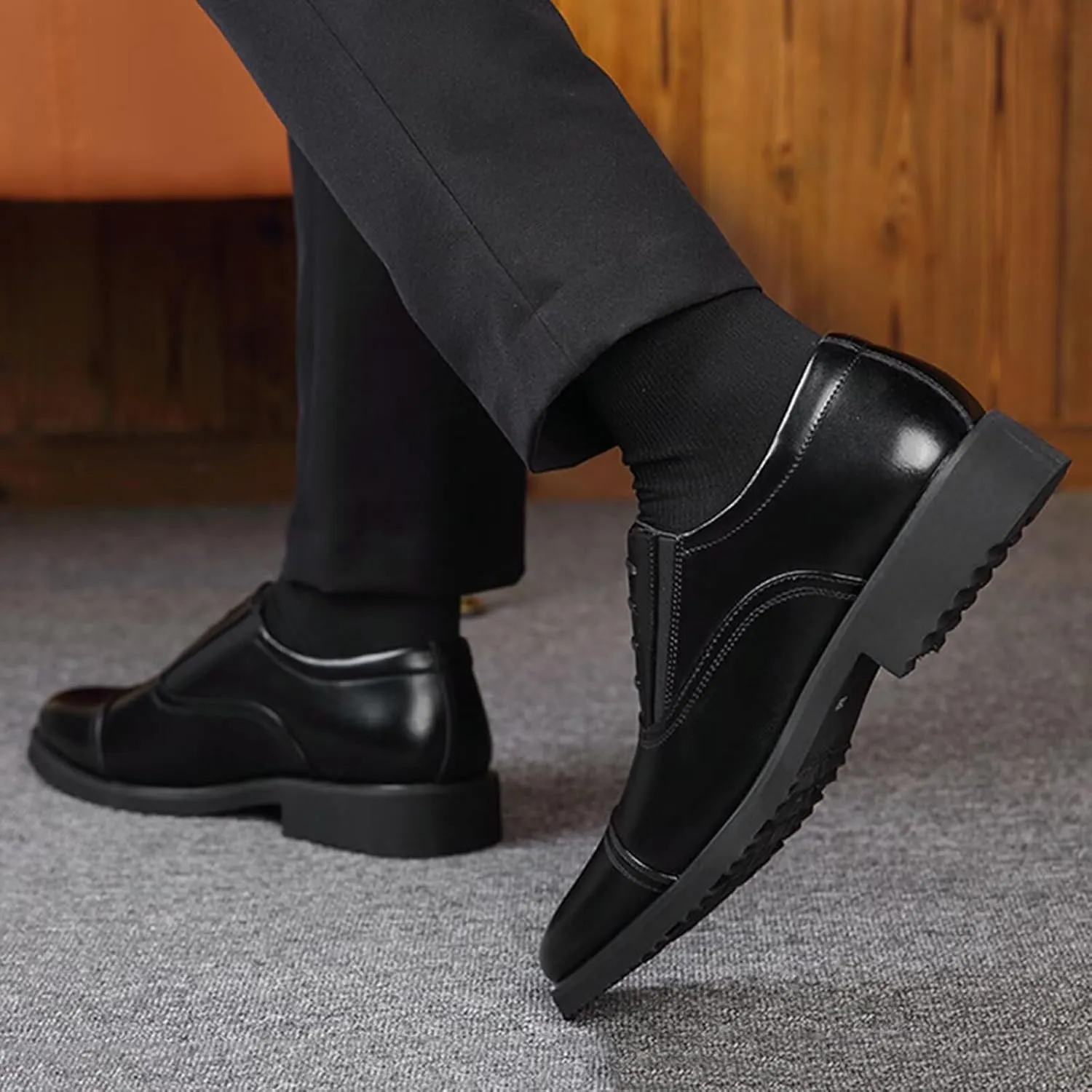 Men's Oxfords Classic Dress Lace Up Shoes Leather Business Casual Wedding Formal Derby Shoes