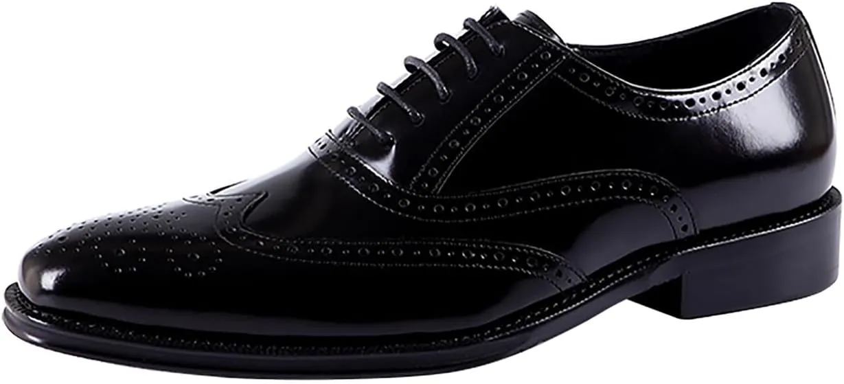 Men's Oxfords Formal Dress Shoes Genuine Leather Wingtips Brogues Derby Business Casual Fashion Walking Shoes for Men