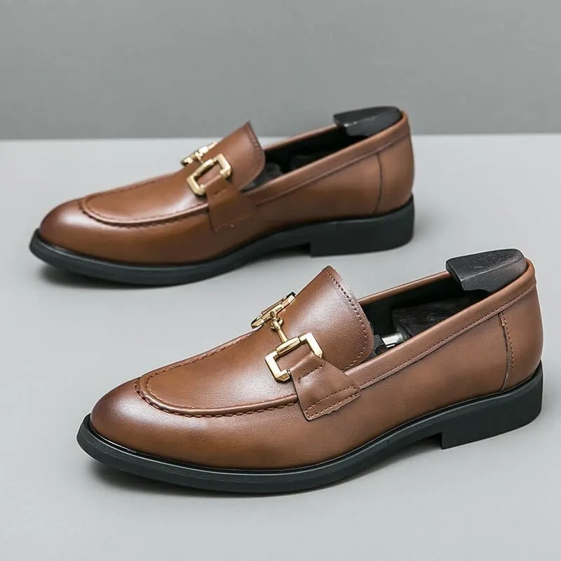 Mens Oxfords Shoes Party Loafer Leather Formal Business Casual Comfortable Dress Shoes Slip-ons Leather Fashion Oxford Shoes
