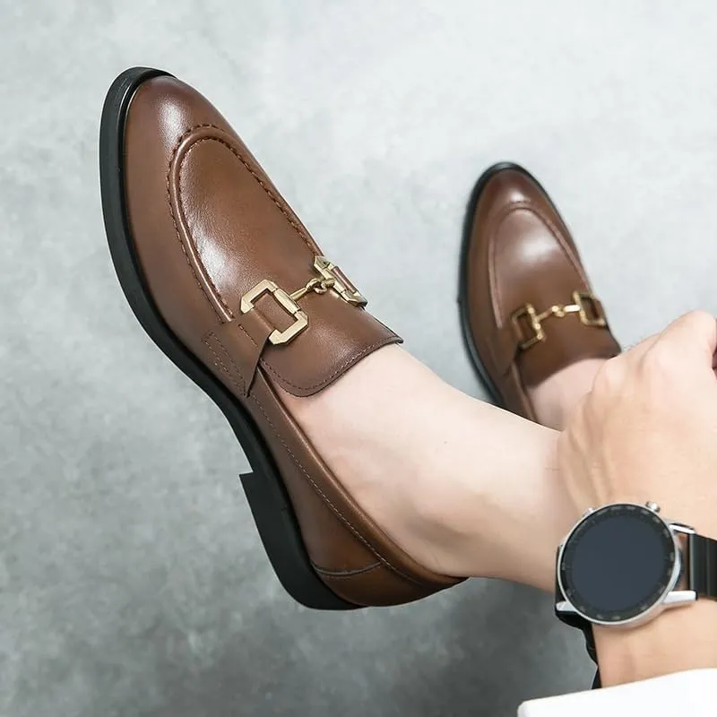 Mens Oxfords Shoes Party Loafer Leather Formal Business Casual Comfortable Dress Shoes Slip-ons Leather Fashion Oxford Shoes