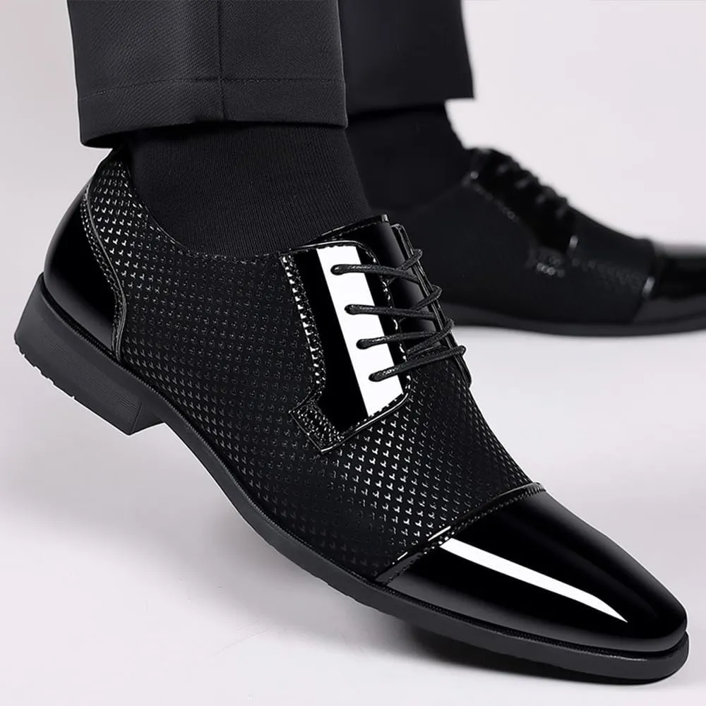 Men's Patent Tuxedo Dress Shoes Classic Lace-up Formal Business Shoes Oxfords
