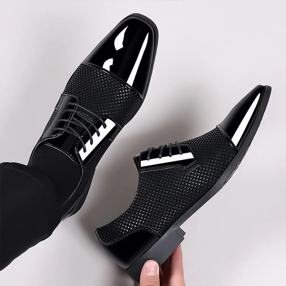 Men's Patent Tuxedo Dress Shoes Classic Lace-up Formal Business Shoes Oxfords