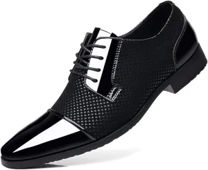 Men's Patent Tuxedo Dress Shoes Classic Lace-up Formal Business Shoes Oxfords