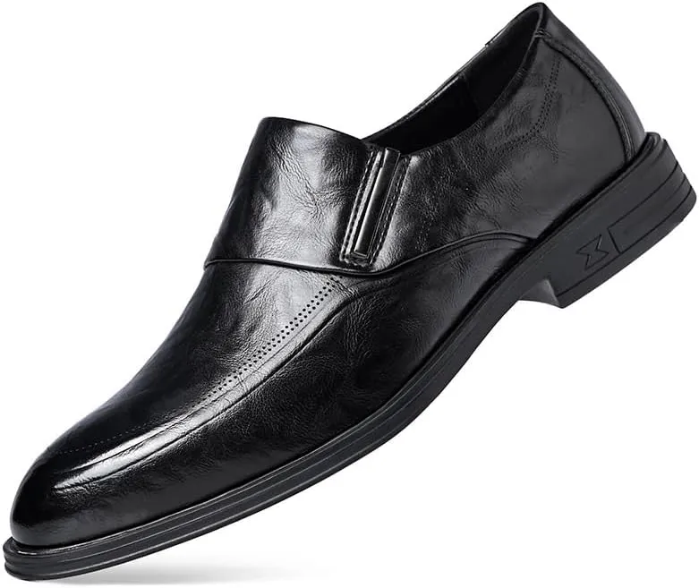 Men’s Platform Slip-On Derby Shoes – Comfortable Formal Business Dress Shoes for Wedding